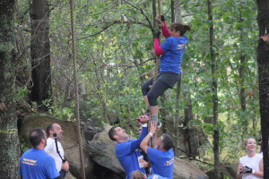 Rope Climb - A great obstacle to test your full body strength and an awesome opportunity to use teamwork to accomplish